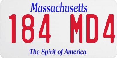 MA license plate 184MD4