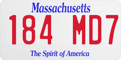 MA license plate 184MD7