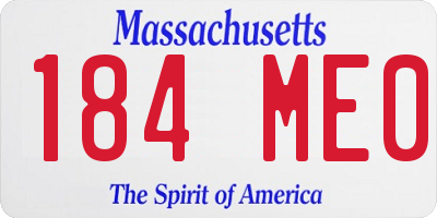 MA license plate 184ME0