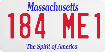 MA license plate 184ME1