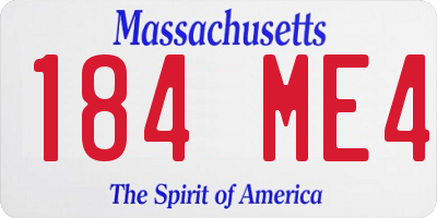 MA license plate 184ME4