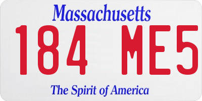 MA license plate 184ME5