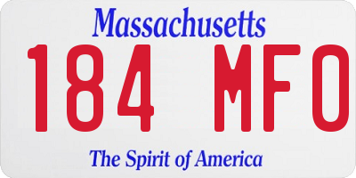 MA license plate 184MF0