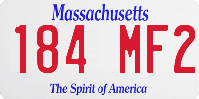 MA license plate 184MF2