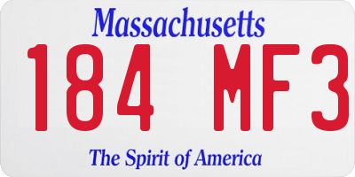 MA license plate 184MF3