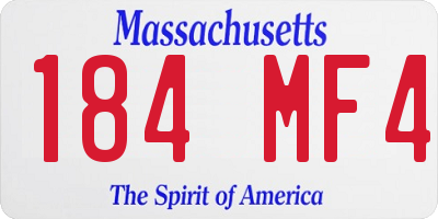 MA license plate 184MF4