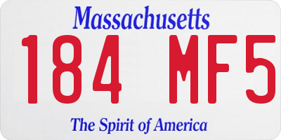 MA license plate 184MF5