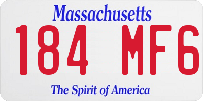 MA license plate 184MF6
