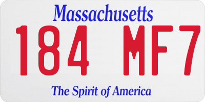 MA license plate 184MF7