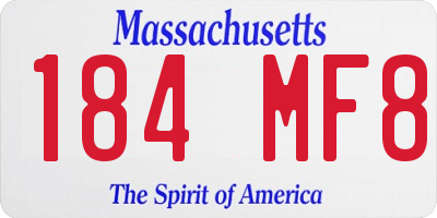 MA license plate 184MF8
