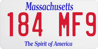 MA license plate 184MF9