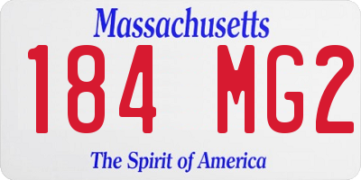 MA license plate 184MG2