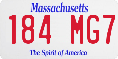 MA license plate 184MG7