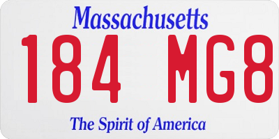 MA license plate 184MG8