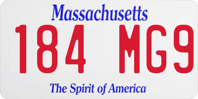 MA license plate 184MG9
