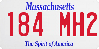 MA license plate 184MH2
