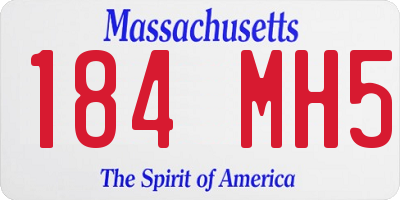 MA license plate 184MH5