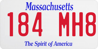 MA license plate 184MH8