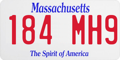 MA license plate 184MH9