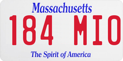 MA license plate 184MI0