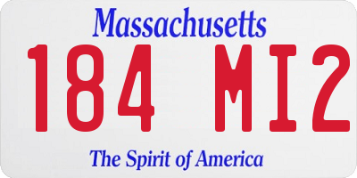 MA license plate 184MI2