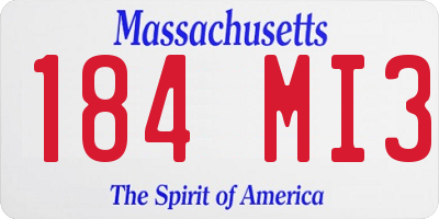 MA license plate 184MI3