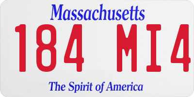 MA license plate 184MI4