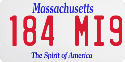 MA license plate 184MI9