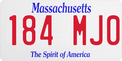 MA license plate 184MJ0