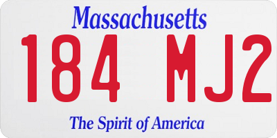 MA license plate 184MJ2