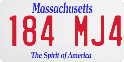 MA license plate 184MJ4