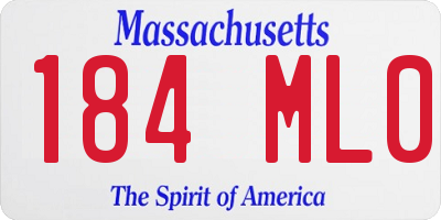 MA license plate 184ML0