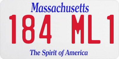 MA license plate 184ML1