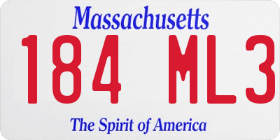 MA license plate 184ML3