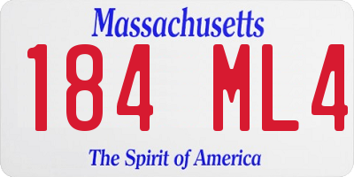 MA license plate 184ML4