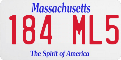 MA license plate 184ML5