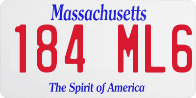 MA license plate 184ML6