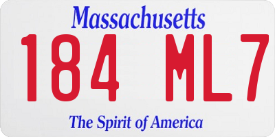 MA license plate 184ML7