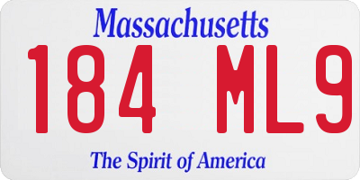 MA license plate 184ML9