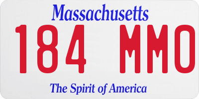 MA license plate 184MM0