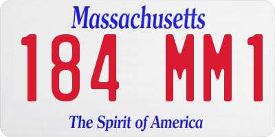 MA license plate 184MM1
