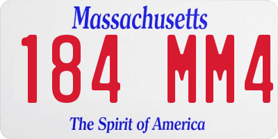 MA license plate 184MM4