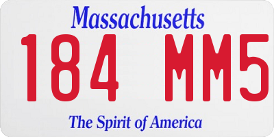 MA license plate 184MM5