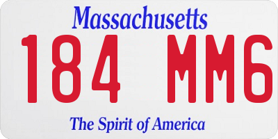 MA license plate 184MM6