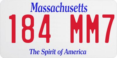 MA license plate 184MM7
