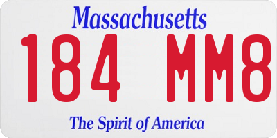 MA license plate 184MM8