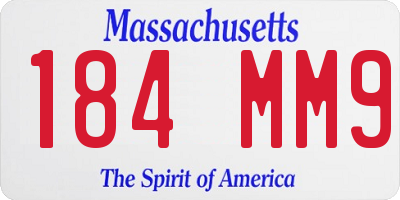 MA license plate 184MM9