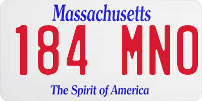 MA license plate 184MN0