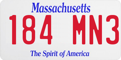 MA license plate 184MN3