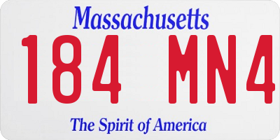 MA license plate 184MN4